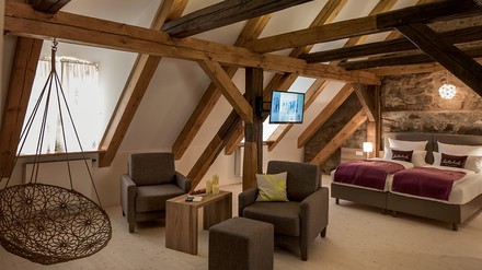 Hollerhöfe in Waldeck: Das Deluxe Apartment im Schreiberhaus.