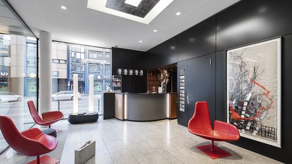 Rezeption des art & business hotels in Nürnberg.