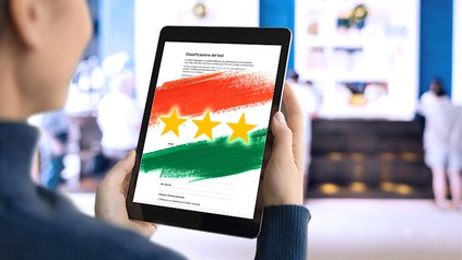 Tablet mit italienischer Flagge