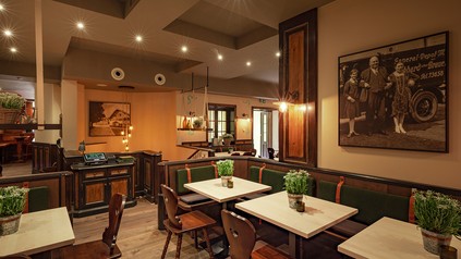 Die Jagdstubn im Wirtshaus Ayinger am Platzl.