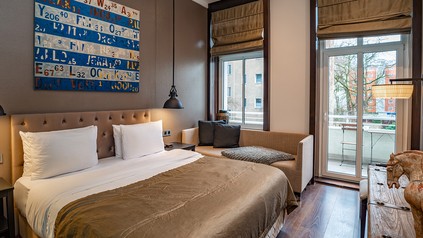 Ein Zimmer im neu eröffneten Quentin Hotel in Schöneberg.