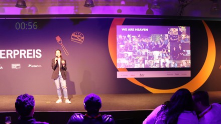 Der Siegerpitch von Tanja Goldstein für Heaven's Kitchen (Quelle: Sarah Kleinen)