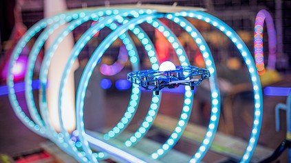 Eine fliegende Drohne