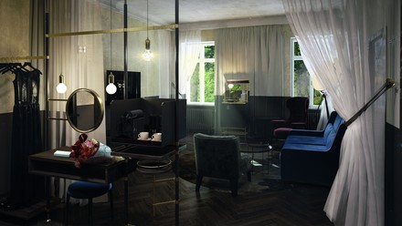 Rendering: Zimmer im Grand Hotel Straubinger