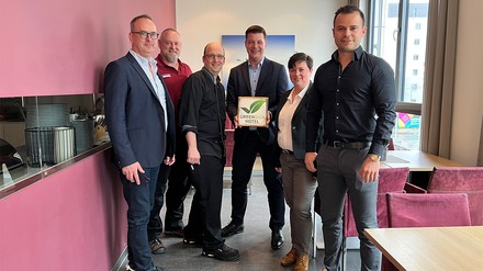 Andreas Geißelhardt, Haustechniker, Benjamin Dentel, Küchenchef, Andreas Kriener, Hotelmanager, Manuela Tammen, stellv. Hotelmanagerin, Marius Reuther, ESG Manager Welcome Hotel