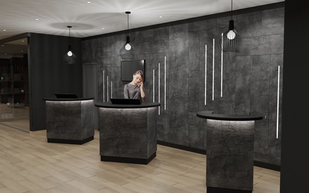 Die Rezeption im Scotty Hotel Hamburg (Foto: © Scotty + Friends Hotel Resorts)