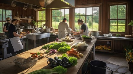 Küche mit frischem Gemüse