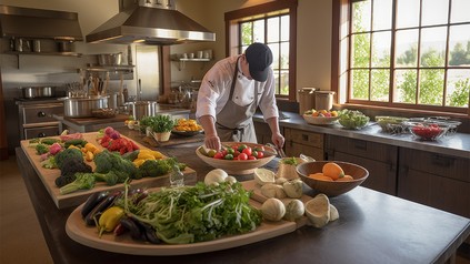 Küche mit frischem Gemüse