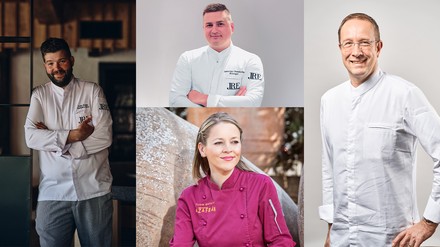 Beim JRE Genusslabor 2.0 sind in diesem Jahr neben den deutschen Köchen Nils Henkel („Bootshaus“, Bingen) und Sebastian Obendorfer („Obendorfers Eisvogel im Birkenhof“, Neunburg vorm Wald) erstmals auch internationale JRE-Mitglieder mit dabei: Teresa Gutiérrez („Azafrán“, Villarobledo, Spanien) und Luka Košir („Grič“,  Šentjošt, Slowenien) (Fotos: © DANI SOUSA, Thomas Pfeiffer www.pfeiffer-kreativ.de)