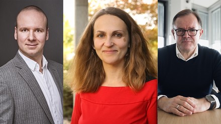 Christoph Digwa (Experte Gastro 4.0) Katharina Blöcher (Foodservice Digital Hub) und Volker Gläser (DISH Digital Solutions) entscheiden, wer in der Kategorie Digitalisierung gewinnt. (Foto: © Metro Deutschland)