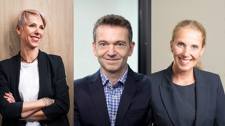 In der Kategorie Nachhaltigkeit wählen Matthias Tritsch (greentable e.V.), Kerstin Vlasman (FLORIS Catering) und Andrea Weber (Metro AG) den Sieger-Betrieb aus. (Foto: © Metro Deutschland)