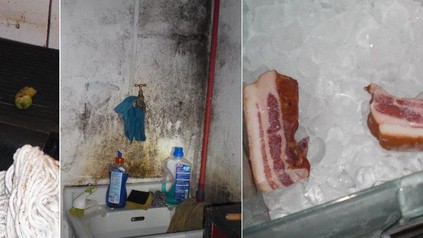 Ausschnitt dreckige Küche