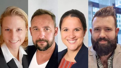 .): Carina Lenzen, Carsten Riga, Miriam Saalmann und Chris Weston - Neue Cluster-Manager und Area General Manager bei Premier Inn Deutschland