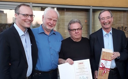 Alexander Biach, Josef Witke, Helmut Gerl und Christoph Leitl mit der Auszeichnung