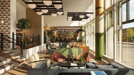 Die Lobby des neuen Avani Hotels