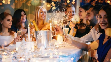 Ein Weihnachtsessen im Restaurant