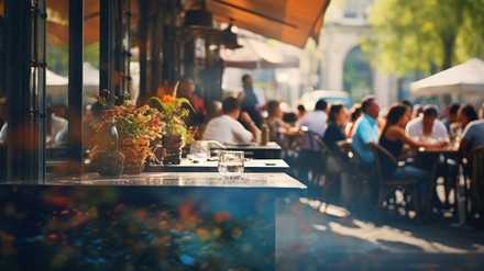 Außenbereich eines Restaurants