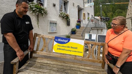 Wirtsleute Raul Yigit und Andrea Schneider-Yigit vom Gasthof Blautopf