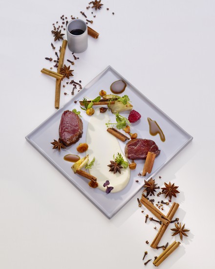 Reh im Sud exotischer Gewürze