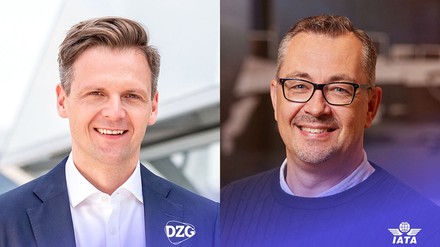 Dr. Marcel Klinge, DZG-Vorstandssprecher und Mathias Jakobi, Zentraleuropachef der IATA. Bild: DZG