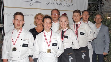 Piroska Payer, Gregor Zimmermann, Christian Garcia und die Top-Lehrlinge