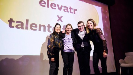 Sophia Frei (Head of People & Culture, Platzl Hotels), Nina Fiolka (elevatr.com), Heiko Buchta (Hoteldirektor & Prokurist, Platzl Hotels) und Laura Schmidt (elevatr.com)