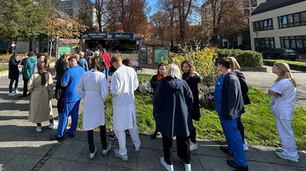 „Eine Woche ohne Fleisch“-Foodtruck bei der Charité in Berlin