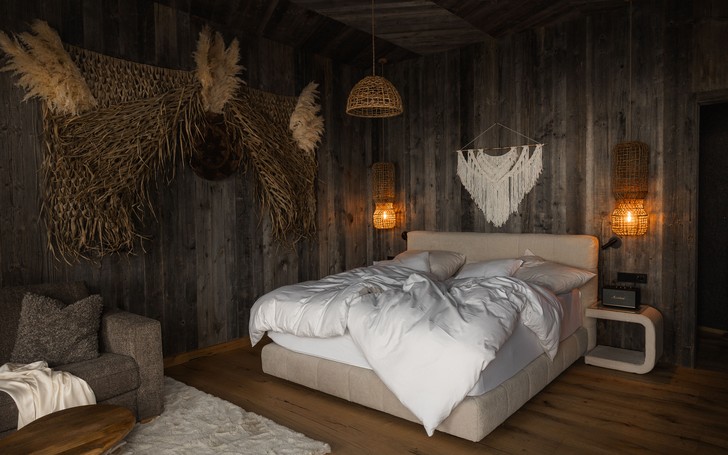 Schlafbereich in der Gartengeflüster Suite