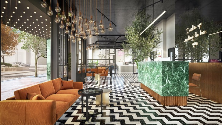 Rendering des geplanten Meininger Hotels in Dublin