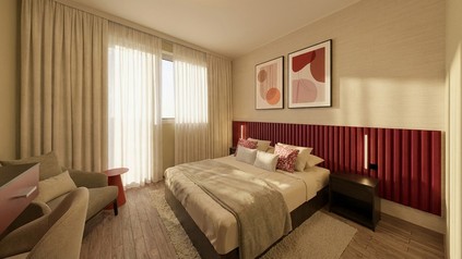 Rendering einer Zimmers der Marke "Series by Marriott"