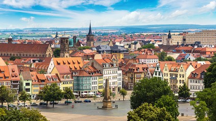 Blick auf die Altstadt von Erfurt mit Dom und Severikirche