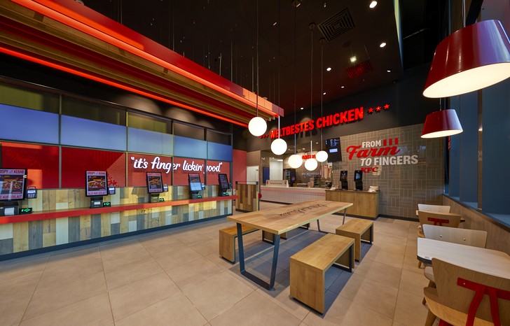 Gastraum des KFC-Restaurants im Kaufpark Nickern in Dresden