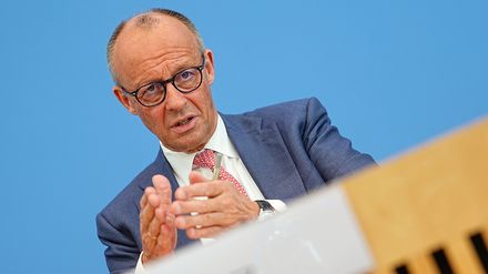 Bundeskanzler Friedrich Merz bei der Sommer-Pressekonferenz in Berlin am 15. Juli 2026