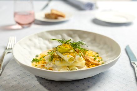 Geschmorter Lauch mit Vinaigrette
