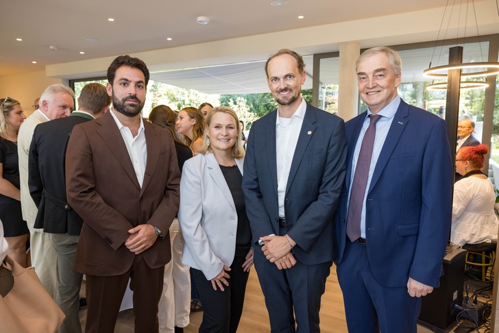 Salom Dzinashvili, Elke Meissnitzer, Alexander Schiehser und Dr. Christian Moser