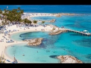 Coco Cay auf den Bahamas Luftaufnahme