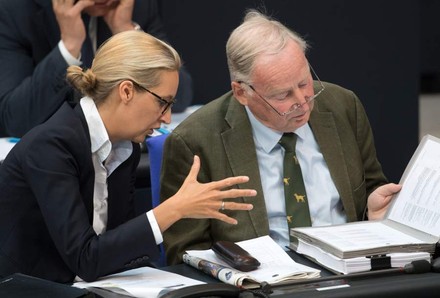 Alice Weidel und Alexander Gauland bei einer Parteisitzung