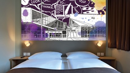Das B&B Hotel Wien-Stadthalle befindet sich direkt neben Österreichs größtem Veranstaltungszentrum, der Wiener Stadthalle. (Foto: © B&B Hotel)