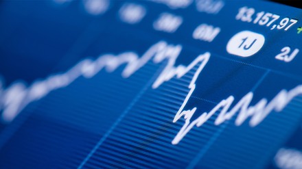 Detail einer Kurve eines Aktienkurses