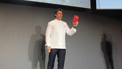 Yannick Alléno bei der Präsentation des neuen Restaurant-Führers "Le Guide Michelin" in Paris