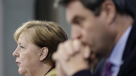 Bundeskanzlerin Angela Merkel und Bayerns Ministerpräsident Markus Söder
