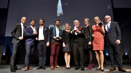 Gewinner des deutschen Gastronomiepreises 2017: Martin Hötzel, Azar Moorad, Daniel Lente, Fabiano Di Letizia, Chinaski, Anja Gosch, Jürgen Gosch, Catharina Cramer, Barbara und Bernd Glauben