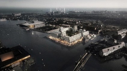 Ein Hotelkomplex auf einer Insel