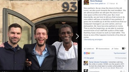 Sternekoch René Redzepi Facebook