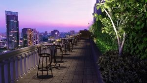 Terrasse des Lancaster Hotels in Bangkok
