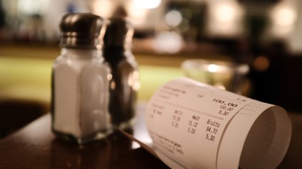 Ein Kassenbon im Restaurant