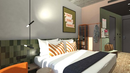 Das Urban Loft bietet 180 Zimmer und präsentiert sich als bewohnbares Erlebnis und temporäres Zuhause. (Foto: © Althoff Hotels)