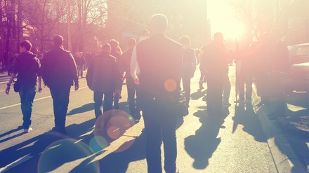 Ein Protestmarsch auf der Straße