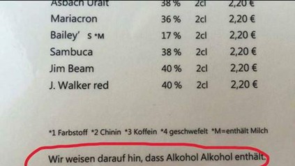Wir weisen darauf hin, dass Alkohol Alkohol enthält