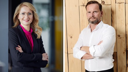 BdS-Hauptgeschäftsführerin Andrea Belegante und Mirko Silz, Mitglied des BdS-Präsidiums und CEO FR L’Osteria SE